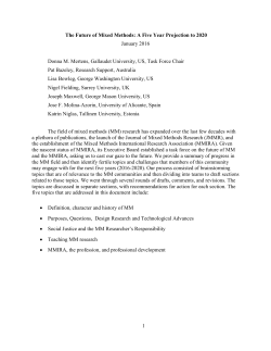 1 The Future of Mixed Methods: A Five Year Projection to 2020