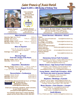 Saint Francis of Assisi Parish - St. Francis of Assisi Catholic Church