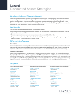 Lazard Discounted Assets Strategies