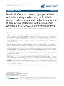 Beneficial effects of cocoa on lipid peroxidation and inflammatory
