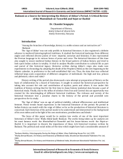 Badauni as a Source for Interpreting the History of Akbar`s Period: A