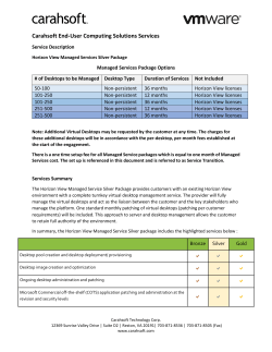 Horizon Air Managed Service Silver Package Brief