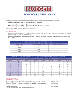 STEAM BOILER SIZING GUIDE