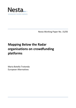 Mapping Below the Radar organisations on crowdfunding
