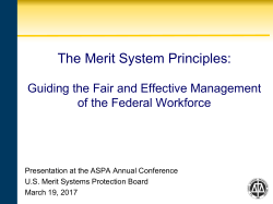 The Merit System Principles: