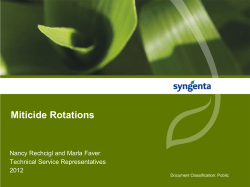 Miticide Rotations - Syngenta Crop Protection
