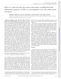 Effect of a short-term diet and exercise intervention on inflammatory