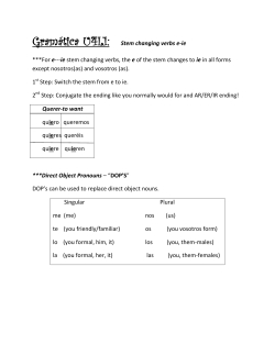 Gram&aacute;tica U4L1: Stem changing verbs e-ie ***For e--