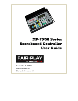 MP-70/50 Series Scoreboard Controller User Guide - Fair