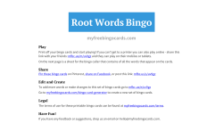 Root Words Bingo - MyFreeBingoCards.com