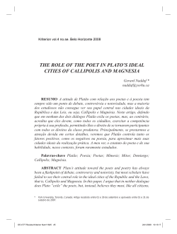 THE ROLE OF THE POET IN PLATO`S IDEAL CITIES OF