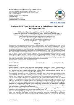 Study on Seed Vigor Deterioration in Hybrid corn (Zea mays) ,cv