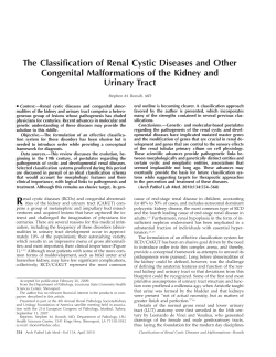 The Classification of Renal Cystic Diseases and Other Congenital