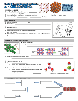 NEW** Ionic Compounds Student Handout