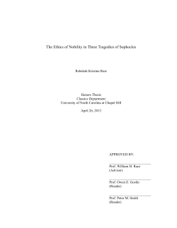 The Ethics of Nobility in Three Tragedies of Sophocles