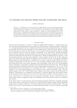 ON MONOIDS AND DOMAINS WHOSE MONADIC SUBMONOIDS