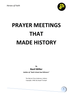 PRAYER MEETINGS THAT MADE HISTORY