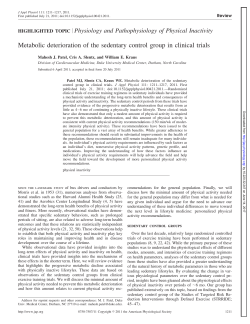 Metabolic deterioration of the sedentary control group in clinical trials