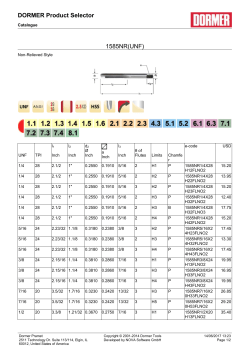 DORMER Product Selector 1585NR(UNF)