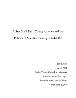 A Star Shall Fall: Young America and the Politics of Manifest Destiny