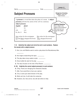 Subject Pronouns