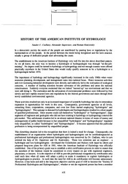 HISTORY OF THE AMERICAN INSTITUTE OF HYDROLOGY