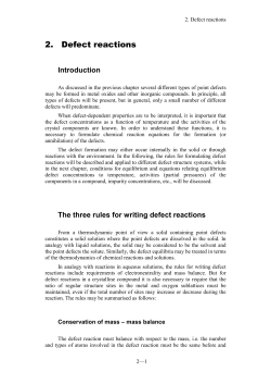 2. Defect reactions