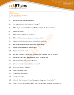 Class: 7 Subject: Biology Topic: Respiration in