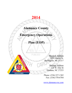 Alamance County EOP &ndash; Basic Plan 2014