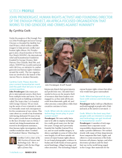 scitech profile john prendergast, human rights activist and founding
