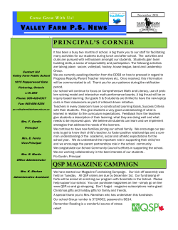 PRINCIPAL`S CORNER QSP MAGAZINE CAMPAIGN