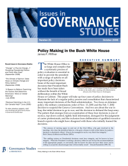 Policy Making in the Bush White House