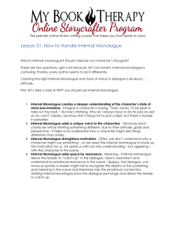 Lesson 31: How to Handle Internal Monologue