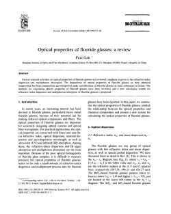 Optical properties of fluoride glasses: a review