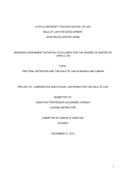 Pre-Trial Detention and The Rule Of Law in Nigeria and Liberia &zwnj;