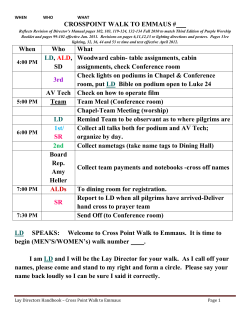 CROSSPOINT WALK TO EMMAUS #___ When Who What LD, ALD