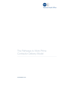 NAO: The Pathways to Work Prime Contractor Delivery Model