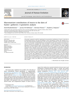 Macronutrient contributions of insects to the diets of hunter