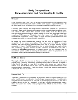 Body Composition: Its Measurement and Relationship to