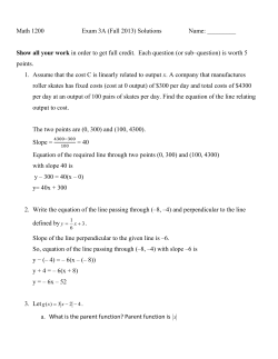 Exam 3A Friday: Solutions