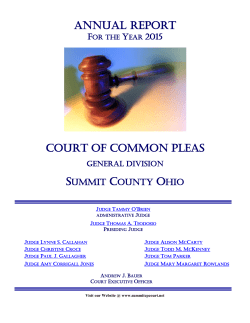 2015 Annual Report - Summit County Common Pleas Court