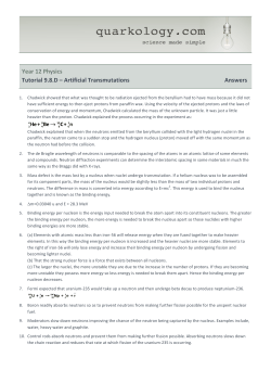 Tutorial 98D - Artificial Transmutations - Answers