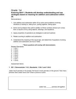 1st Grade&ndash;Math Enduring Skills