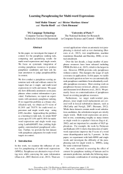 Learning Paraphrasing for Multiword Expressions