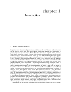 Discourse Analysis - The University of New Mexico