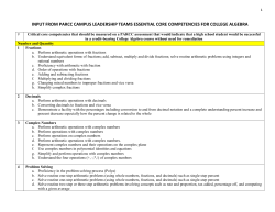 Summary of Campus Core Competencies for Math