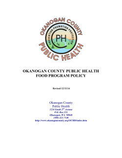 Okanogan County Food Program Policy