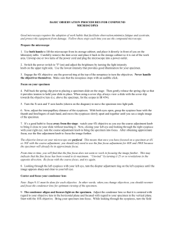 BASIC OBSERVATION PROCEDURES FOR COMPOUND