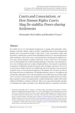 Courts and Consociations, or How Human Rights
