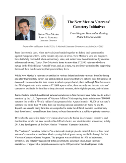 The New Mexico Veterans` Cemetery Initiative